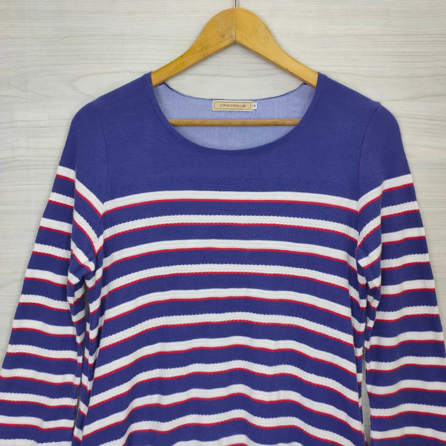 Crocodile Long Sleeve Shirt Vintage Crocodile Multicolor Strippes 
