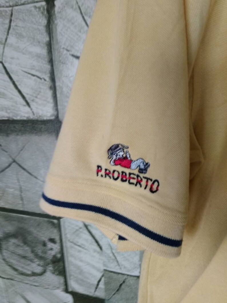 Paolo Roberto Polo Shirt Vintage 90s Paolo Roberto Italian Brand of Sports Top Tee Pocket Size L Large