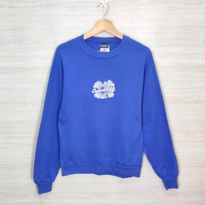Vtg 90s Cosmic Surf Sweatshirt Small Vintage Cosmic Sweater Jumper Pullover Crewneck Blue Size S