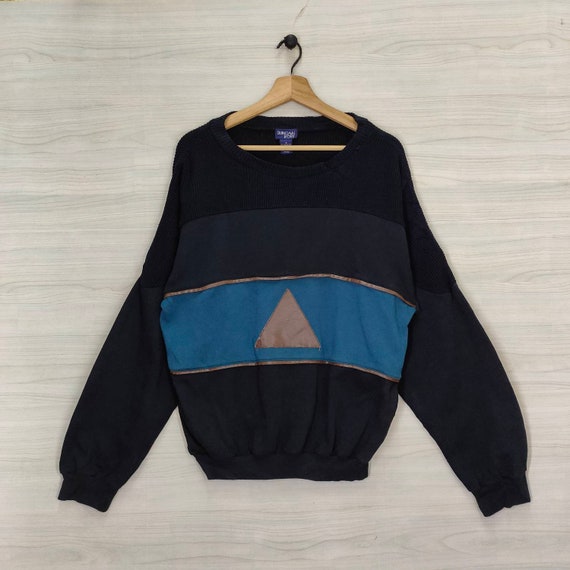 Vintage 90s Duncan Row Sweater Color Block Jumper Knitted
