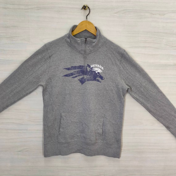 90s University of Nevada Quarter Zip Sweater Medi… - image 2