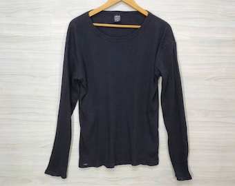 EDWIN Long Sleeve shirt Black colour Vintage Edwin Japan Black shirt XL