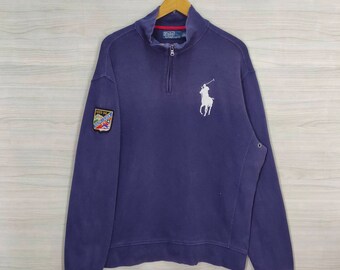 Polo Ralph Lauren Quarter Zip Pullover Vintage Polo By Ralph Lauren Sweatshirt Pullover Pullover Marine Blau Gr. XL