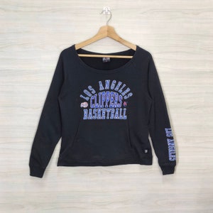 Los Angeles Team Sweatshirt Small Vintage NBA 4 HER Pullover Black Size S