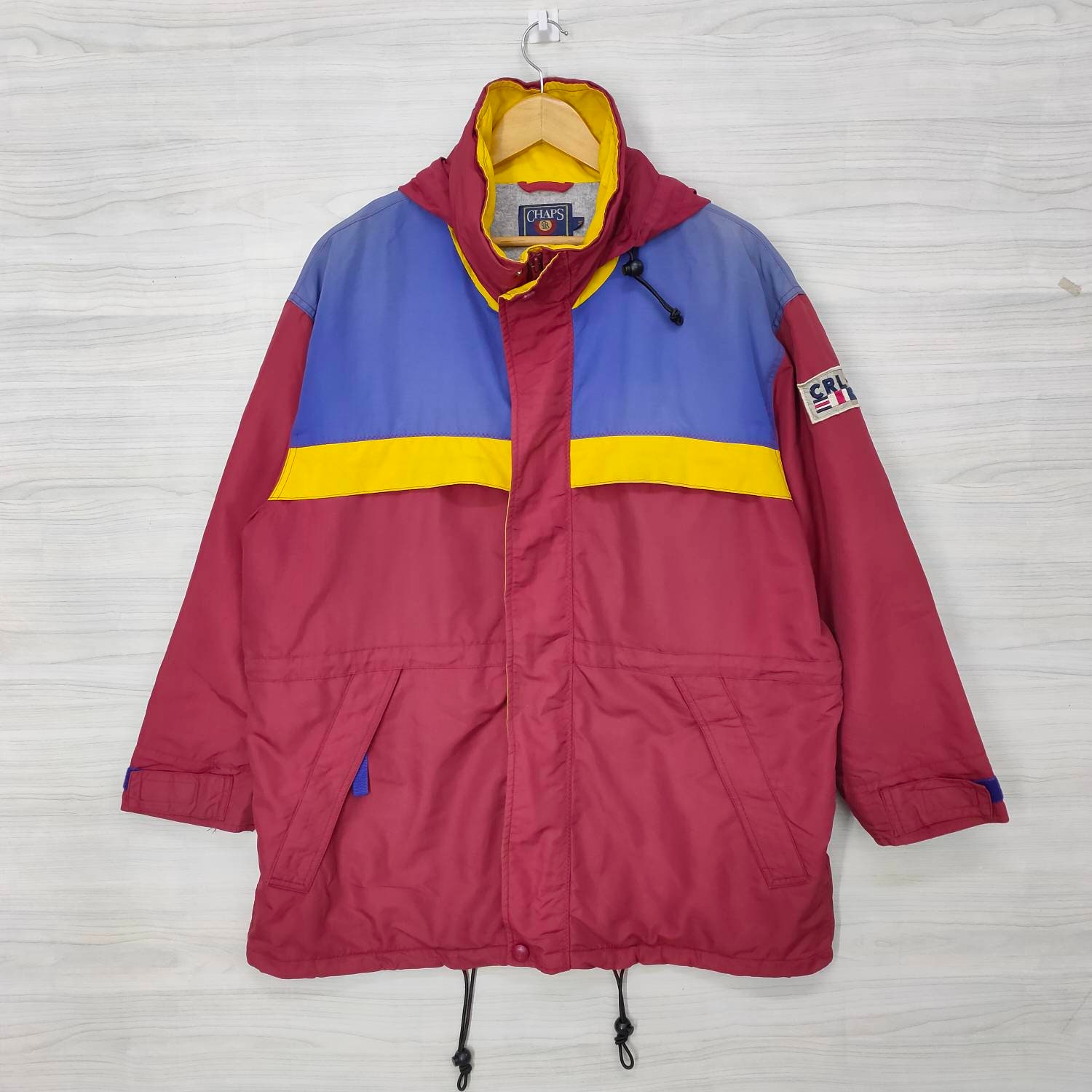 Chaps Ralph Lauren Hoodie Multicolor Jacket Vintage 90s CRL Colour Block  Ralph Lauren Snow Winter Skiing Size Medium -  Denmark