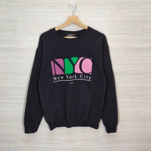 New York Crewneck Vintage New York City 1998 Sweatshirt Sweater Jumper Pullover Black Size Small