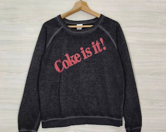 Vintage Coca Cola Pullover, Raglan Sweatshirt, Coke Crewneck, Pullover,  Schwarzer Pullover