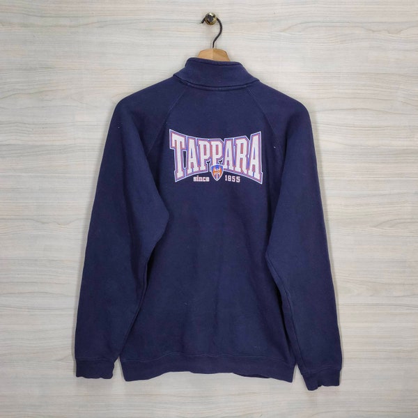 Vtg Tappara Hockey Sweater Quarter Zip Medium Vintage Fruit of The Loom Ice Hockey Team Jumper Pullover Sweatshirt Navy Blue Size M