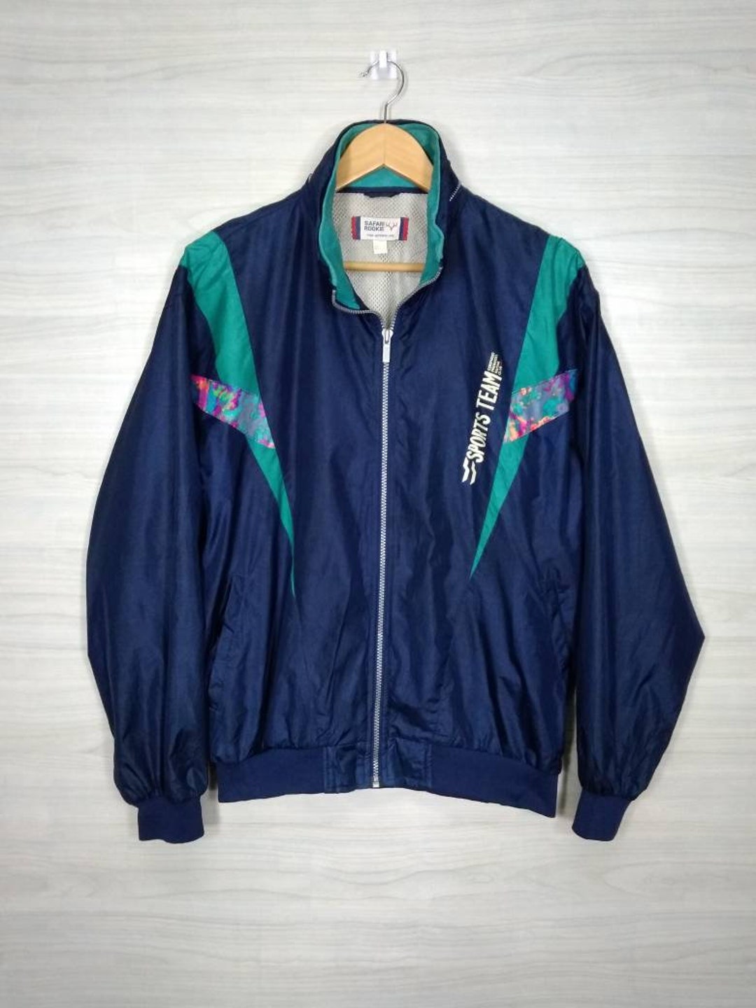 Multicolour Jacket Vintage 90s Safari Rookie Sport Team