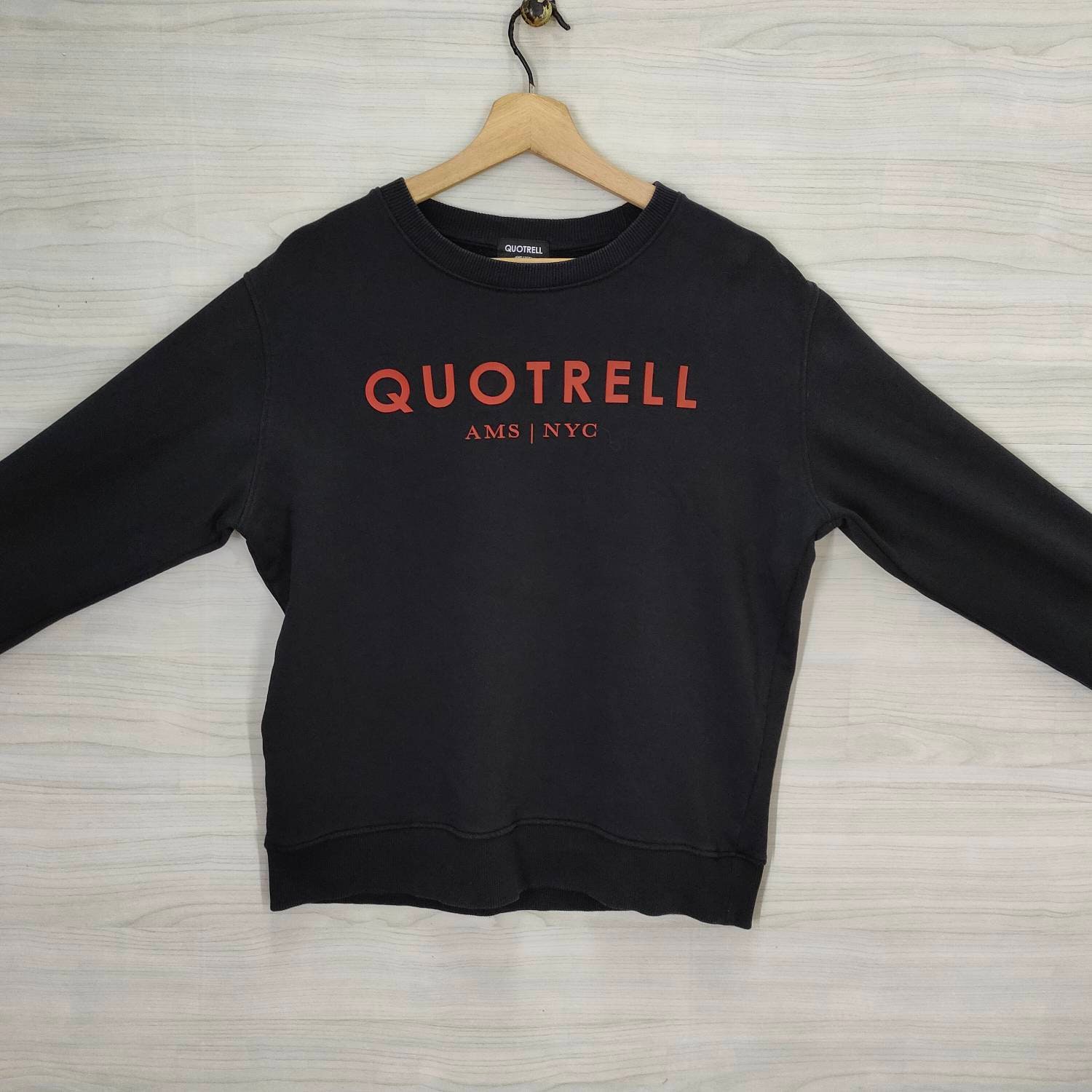 Quotrell Ams NYC Sweatshirt Medium Retro Style Jumper Pullover Crewneck Black Size M Etsy UK