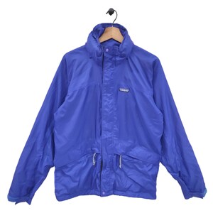 Vintage Patagonia Windbreaker Jacket Small 90s Patagonia Hoodie Zipper Blue Jacket Mens Size S