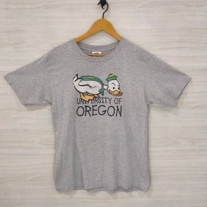 Camiseta de los Oregon Ducks de la Universidad de Oregon, talla mediana, vintage, TLC Sportwear, camiseta de fútbol de los Oregon Ducks, gris, talla M