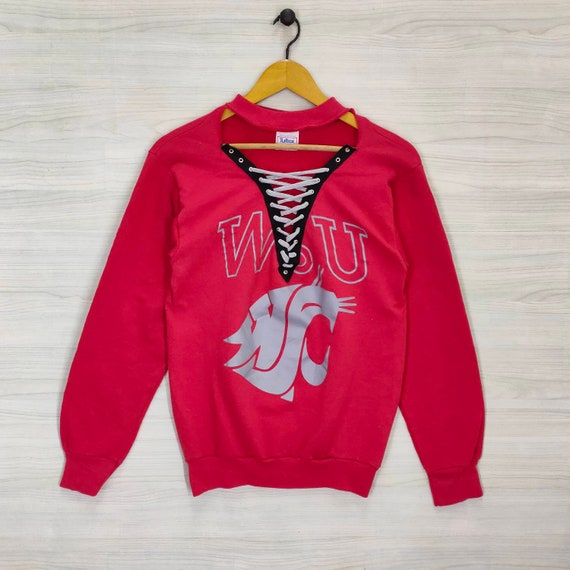 90s Washington State Sweatshirt Vintage Tultex WSU Cougar Sweater Jumper Pullover Crewneck Etsy