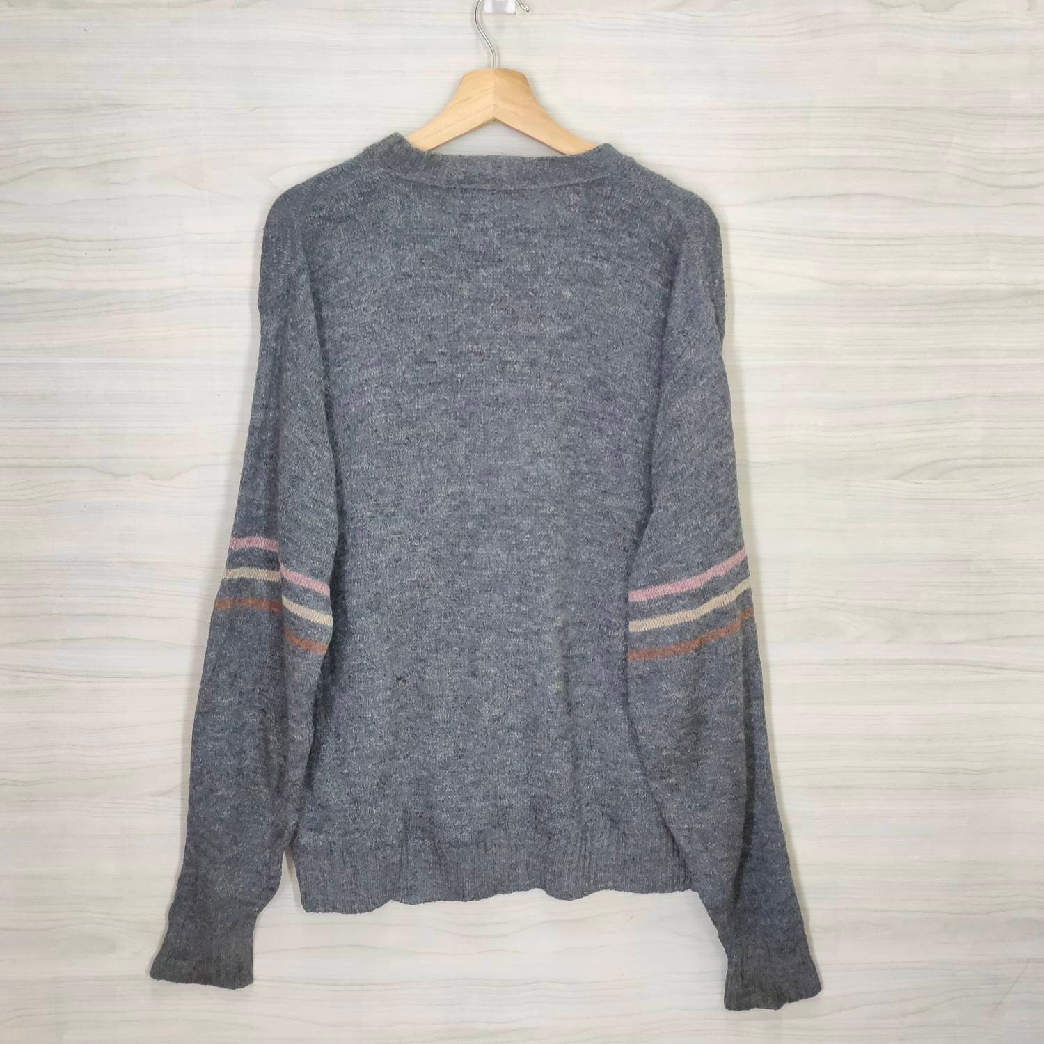 PINE STATE Sweater Vintage Colorblock Jumper Knitted Gray Size - Etsy