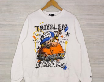Vtg Grass Hither Crewneck Sweatshirt Large Vintage Trouble Streams