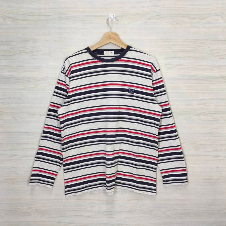 ELLE Homme Paris Long Sleeve Large Vintage Elle Top Tee Strippes Multicolor Size L