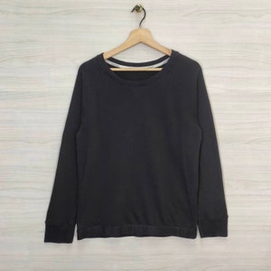 Calvin Klein Blank Crewneck Sweatshirt Vintage CK Plain Sweater Jumper Pullover Crew-neck Black Size M