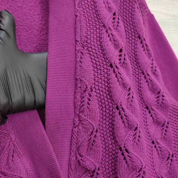Vtg 90s Cardigan Purple Large Vintage Lady Foot Locker Sweater Jacket Lilac Womens Size L View 6