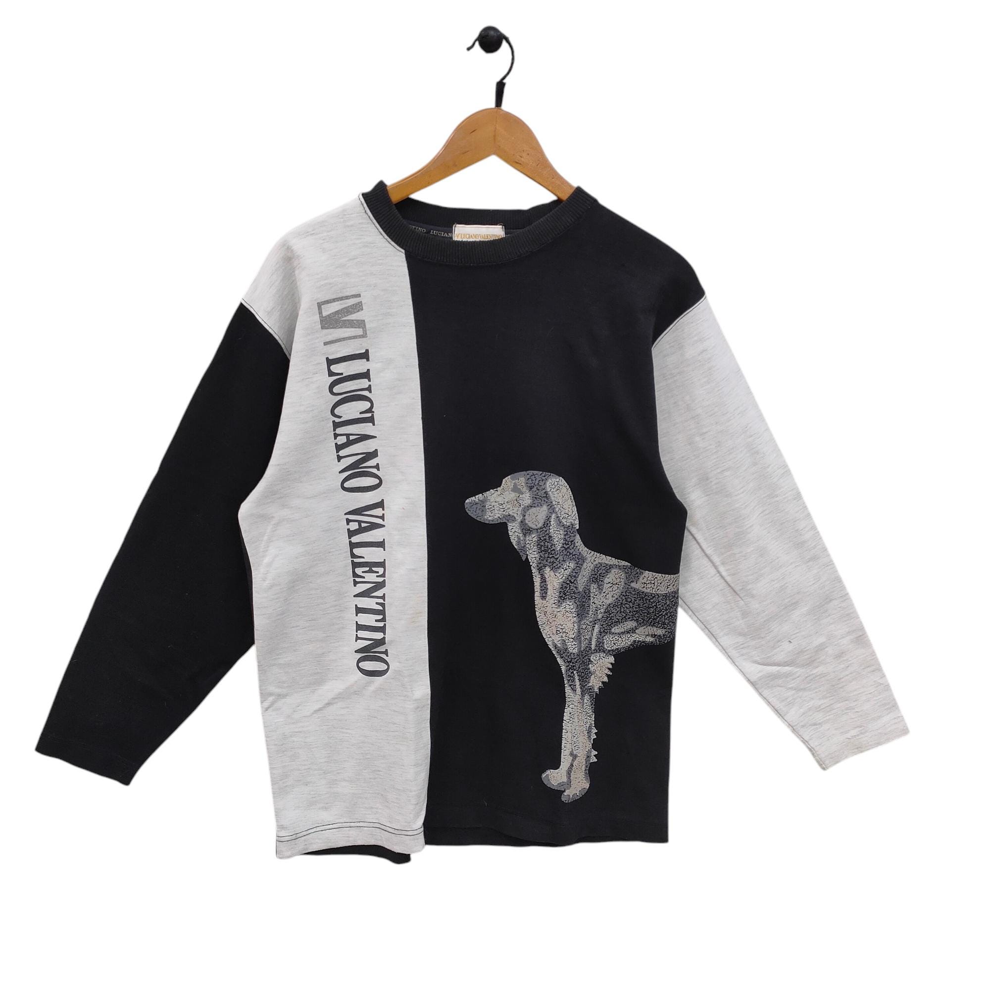 90s Luciano Valentino Long Sleeve Shirt Vintage Bold Dog Graphic