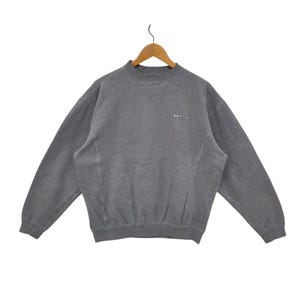 Y2K Reebok Sweatshirt Large Vintage Reebok Classics Embroidery Sweater Jumper Pullover Sportswear Gray Size L