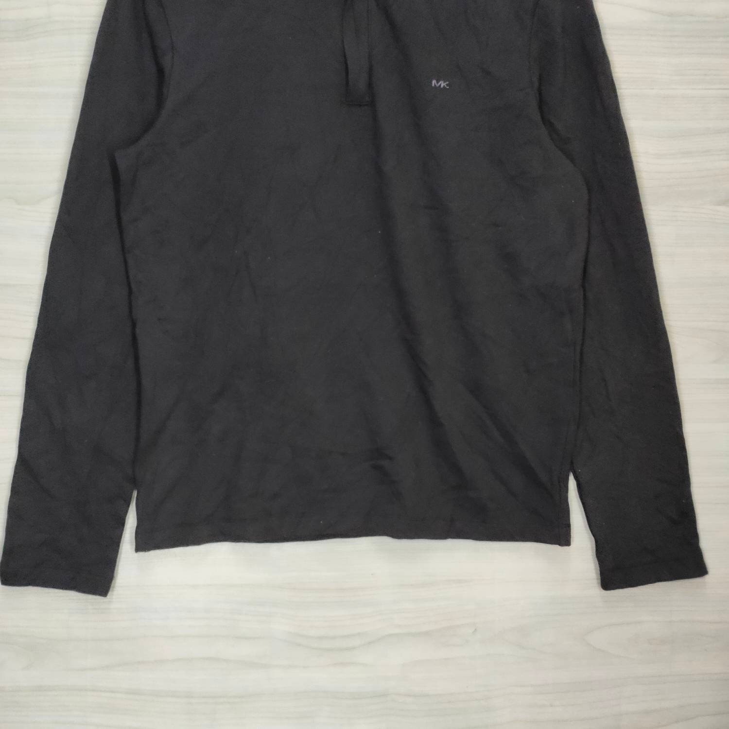 Michael Kors Quarter Zip Sweater Medium Vintage MK Designer Loose  Sweatshirt Jumper Pullover Black Size M 