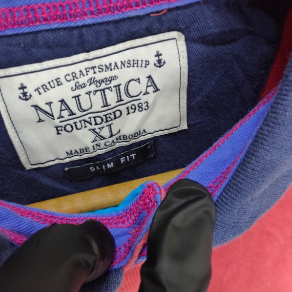 Nautica Polo Shirt, Colorblock Top Tee, Vintage 9… - image 7