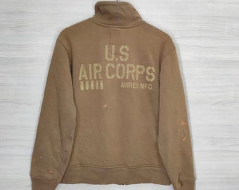 Suéter AVIREX con cremallera mediana, vintage, del Cuerpo Aéreo de EE. UU., chaqueta Avirex, abrigo, estilo militar, talla M