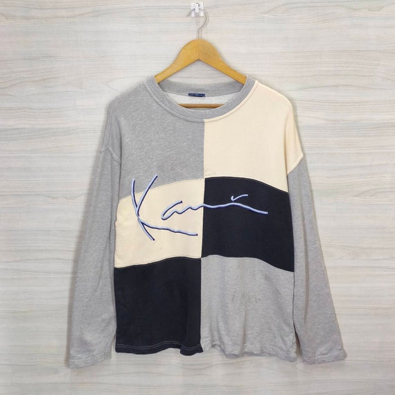 Karl Kani Sweatshirt Medium Vintage 90s Karl Kani Jumper Pullover Karl Kani Long Sleeve Shirt Spell Out Embroidery Colorblock Size Medium Etsy