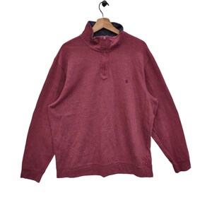 Izod Quarter Zip Sweatshirt Vintage Izod Embroidery Sweater Jumper Maroon