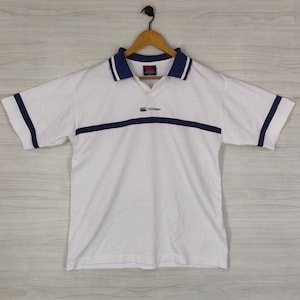 90s Canterbury Of New Zealand Polo Shirt Vintage Canterbury Made in Japan Top Tee White Size XL