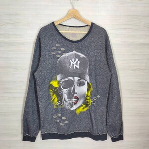 NY Sweatshirt Parody Horror Yankees Jumper Black Size M