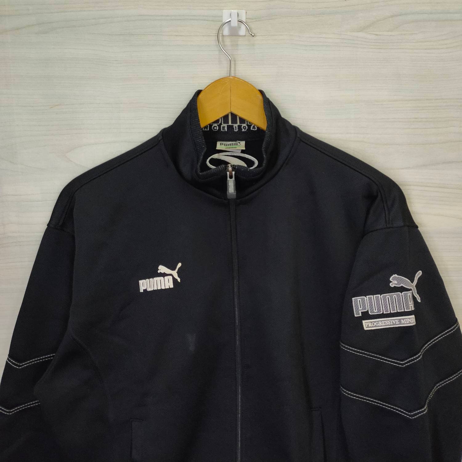 トップス PUMA Vintage Tracksuit jacket 00s Vtg 2000s Y2K Puma Track Jacket Mens M Navy Red Stripe Zip