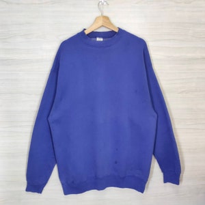 Munsingwear Crewneck X-Large Vintage 90s Munsingwear Sweatshirt Plain Pullover Navy Blue Womens Size XL