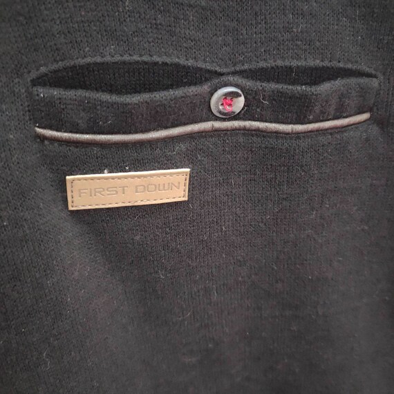 First Down Sweater Quarter Zip Medium Vintage Fir… - image 6