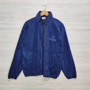 Vtg 90s Simpson Sweater Zipper Medium Vintage Simpson Fleece Jacket Navy Blue Size M
