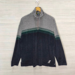 Gotcha Pullover Quarter Zip Medium Vintage Gotcha Sweater Jumper Colorblock Size M