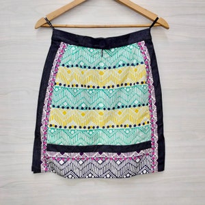 Nanette Lepore Skirt Vintage Multicolor Skirt Geometric Pop art Classical Skirt Straight pencil tube Colorful Japanese brand size 4