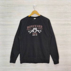 Boneyard Bend Oregon Sweatshirt Raglan Vintage Unabhängige Rundhalspullover Pullover Schwarz Größe Large