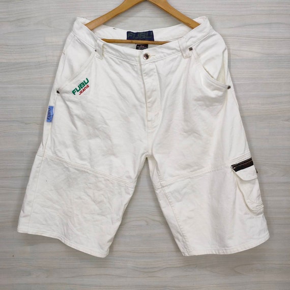 Vintage FUBU Pants Shorts White Color Small Logo 9