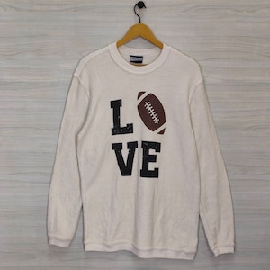 Sudadera de fútbol Love, ropa deportiva americana, suéter de ropa deportiva banderín, día de juego de amor en vivo, grande para mujer