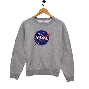 Y2K Nasa Sweatshirt Small Vintage Jerzees Sweater Jumper Crewneck Gray Size S