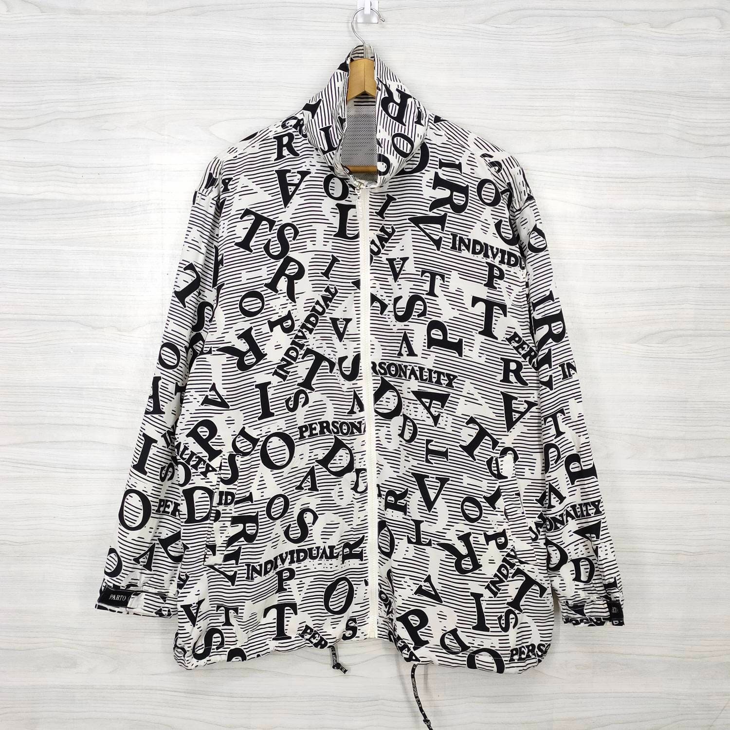 Vintage PARIS DESIGNER Pop Art City Graphic Jacket Blouse Windbreaker Coat