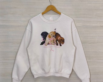 Breast Cancer Awareness Crewneck Medium Vintage Jerzees Sweatshirt Sweater Jumper Pullover Animal Print Size M