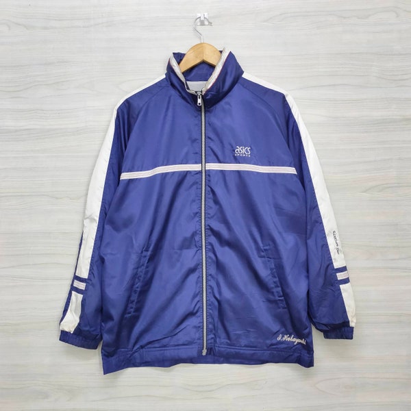 ASICS SPORTS Jacket Vintage 90s Asics Hoodie Jacket Sportswear Colorblock Asics Windbreaker Training