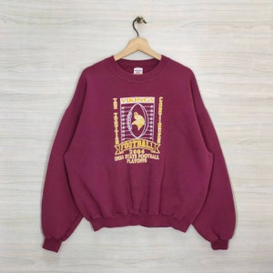 Y2K Minnesota Vikings Crewneck Sweatshirt Vintage Jerzees American Football Team Sweater Jumper Pullover Baggy Maroon Unisex Size XL
