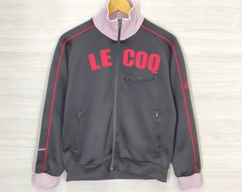 Le Coq Sportif Track Top Vintage Le Coq Training Jogger Le Coq Embroidery Le Coq Zipper Black Jacket Size Medium