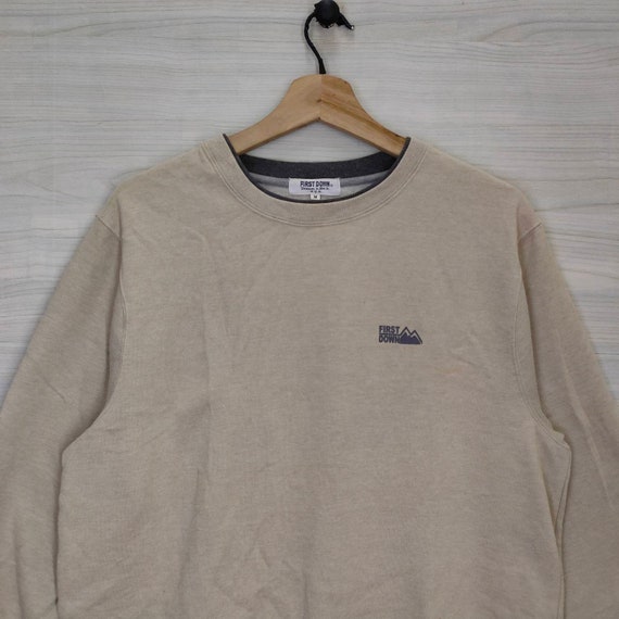 Vintage 90s First Down Sweatshirt Small Logo Jumper Pullover 