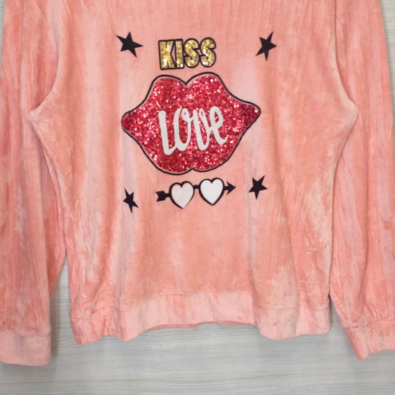 Promotional Fleece Pullover Kiss Hoodies Sweatshirts For Women