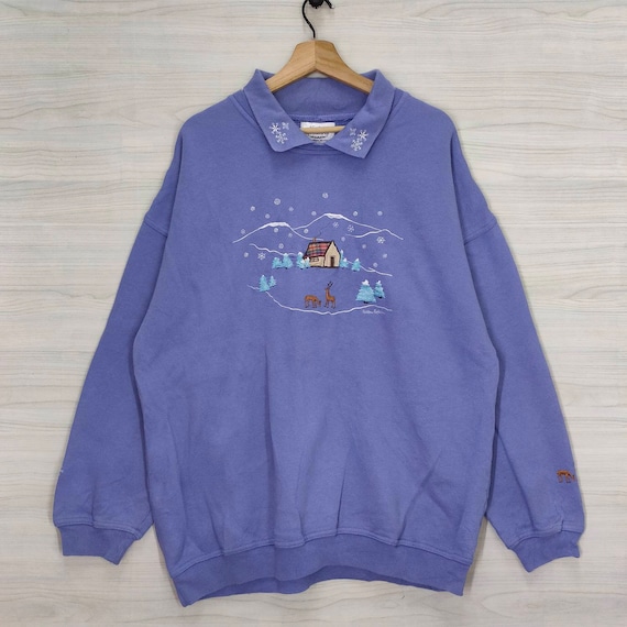 90s Deer Sweater, Vintage Northern Reflection Jumper,  Animal, Winter, Nature, Oversized, Baggy, XL