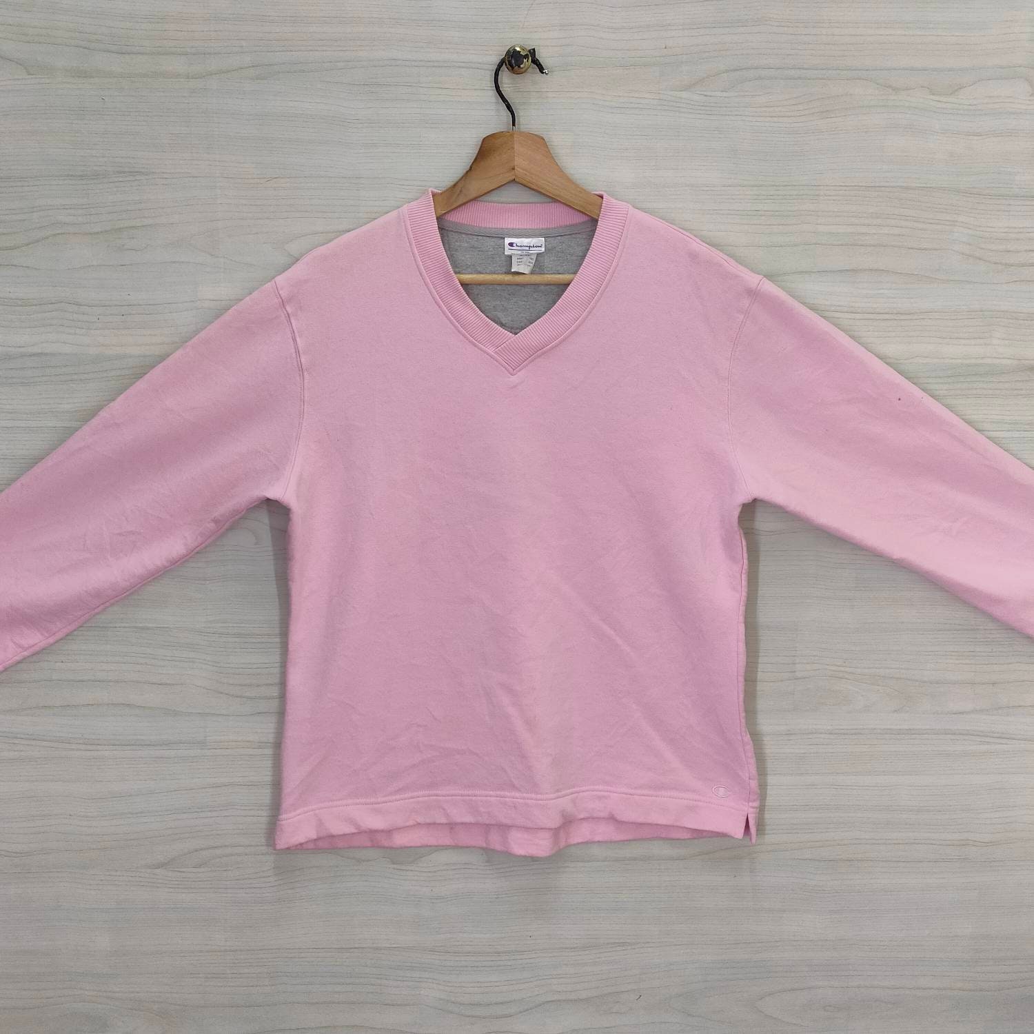 champion purple v neck sweatshirt